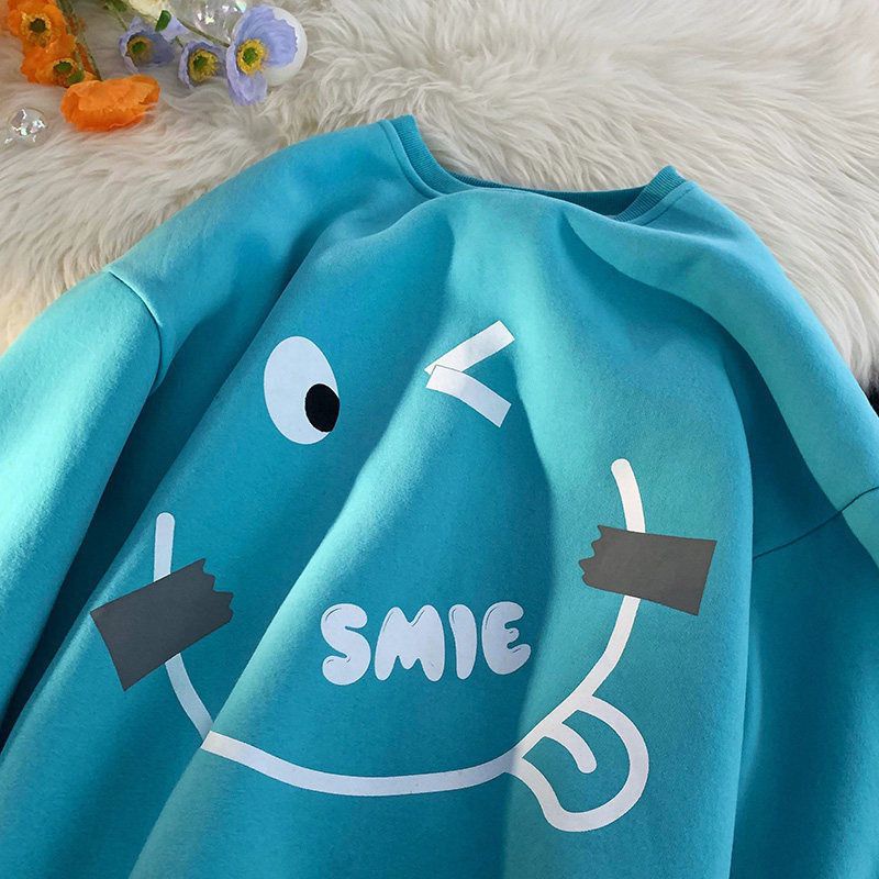 Jiashucheng Áo Nỉ Dáng Rộng Dễ Phối Đồ Phong Cách Hàn Quốc Thời Trang Mùa Thu Đông Dành Cho Nữ