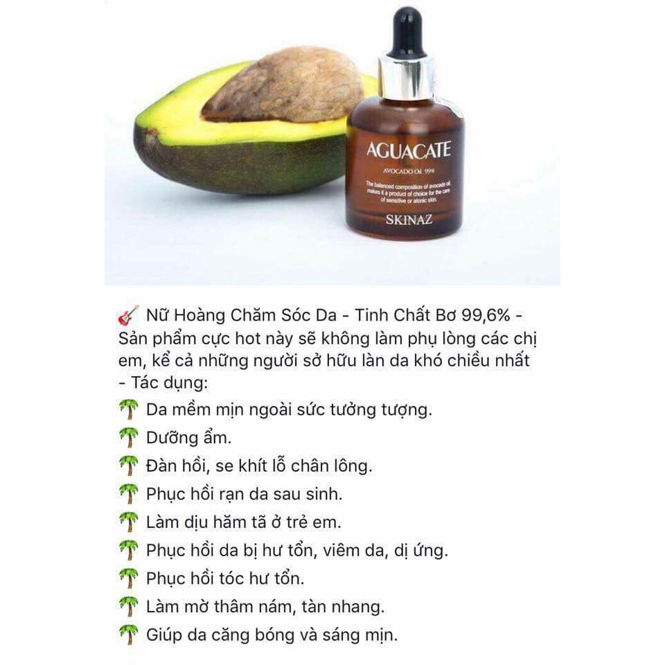 ( Rẻ vô địch )  Tinh chất bơ AGUACATE 99,6% Skinaz Hàn Quốc