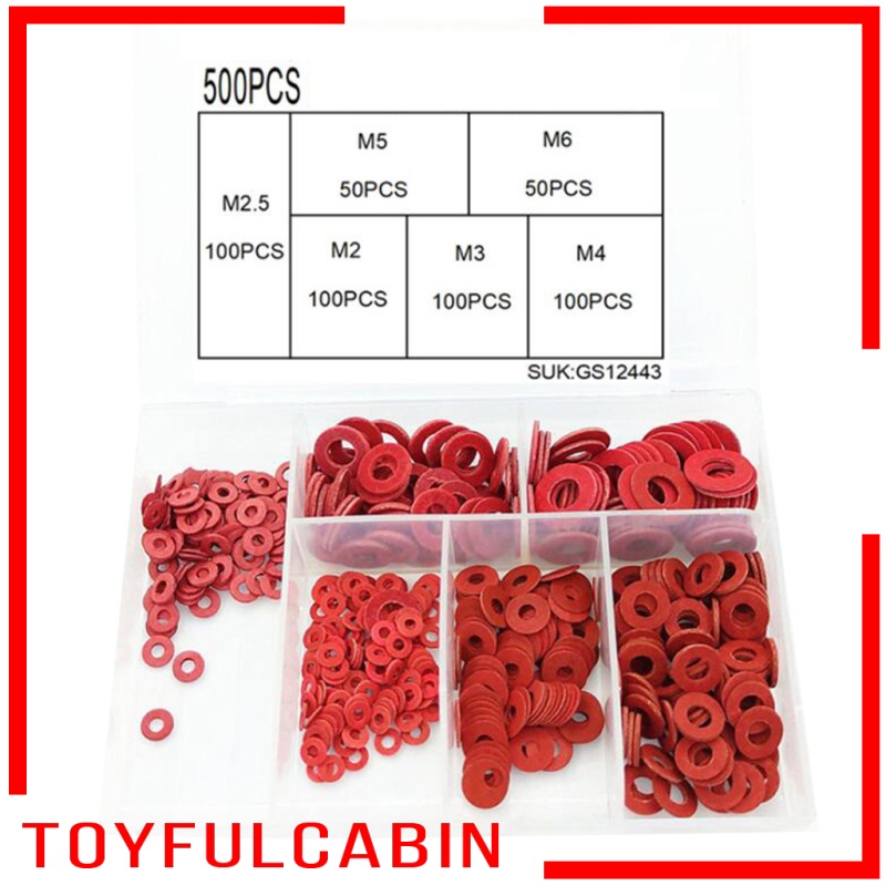 Vòng Đệm Bằng Sợi Đỏ M2 M2.5 M3 M4 M5 M6 Cách Điện