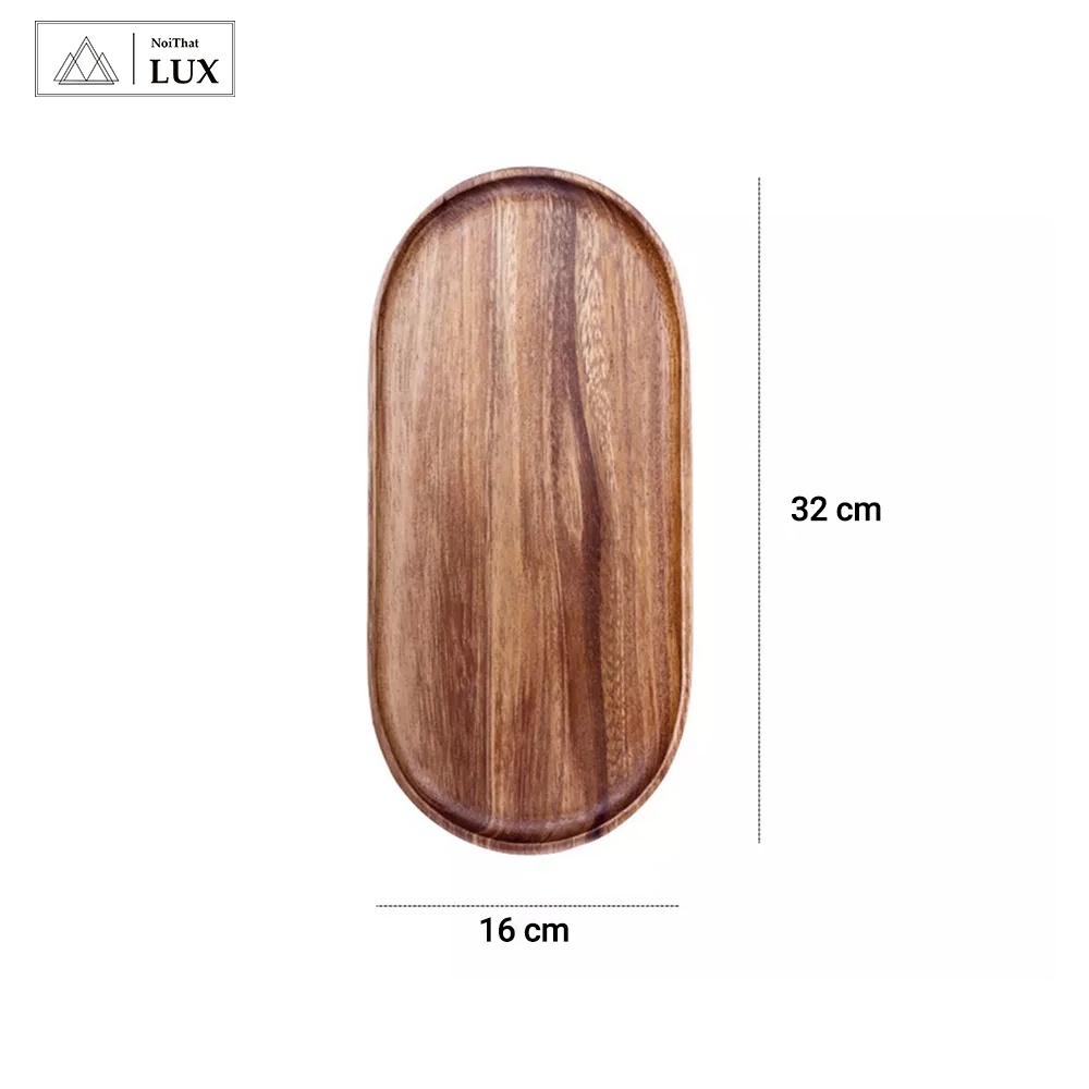 Khay gỗ hình Oval, Khay Oval đựng đồ ăn bằng gỗ, khay gỗ trang trí, Khay gỗ phục vụ, đựng đồ ăn, trà NOITHATLUX7