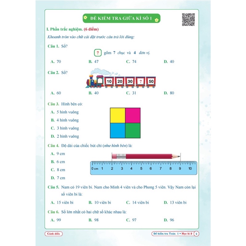 Sách - Đề Kiểm Tra Toán 1 (Học Kì 2) - Cánh Diều