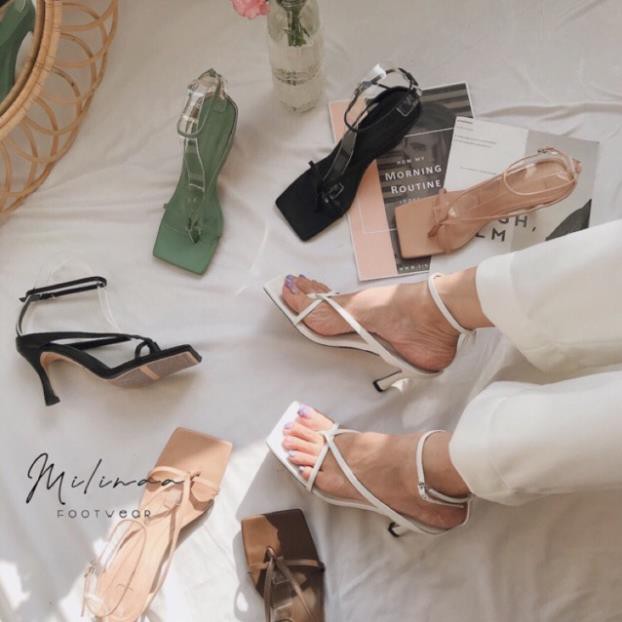 Sandal kẹp xỏ ngón  CAO GÓT NỮ KẸP DÂY MÃNH VÒNG CỔ KHOÁ GÀI  Giày dép xinh Mys