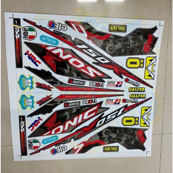 Tem sonic 150 đỏ đen