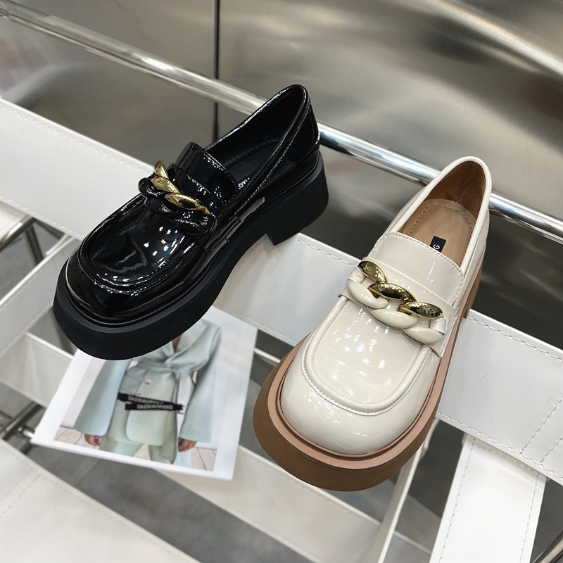 Giày lười IELGY da bóng đế dày siêu nhẹ thời trang cho nữ