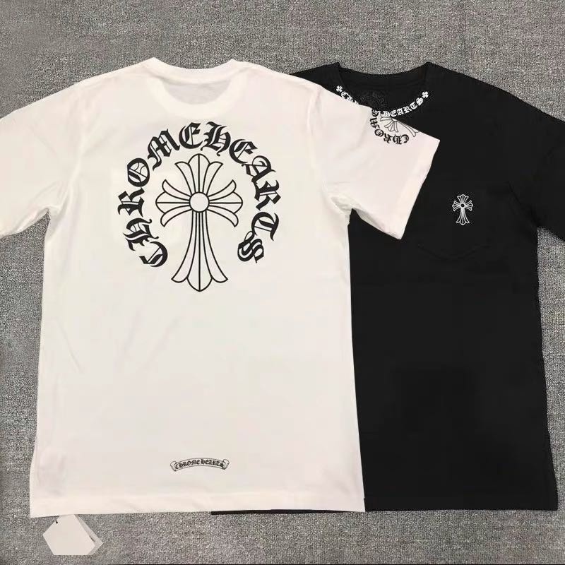 Áo Thun Cotton Ngắn Tay In Hình Chrome Hearts Thời Trang Thể Thao Dành Cho Nam Và Nữ