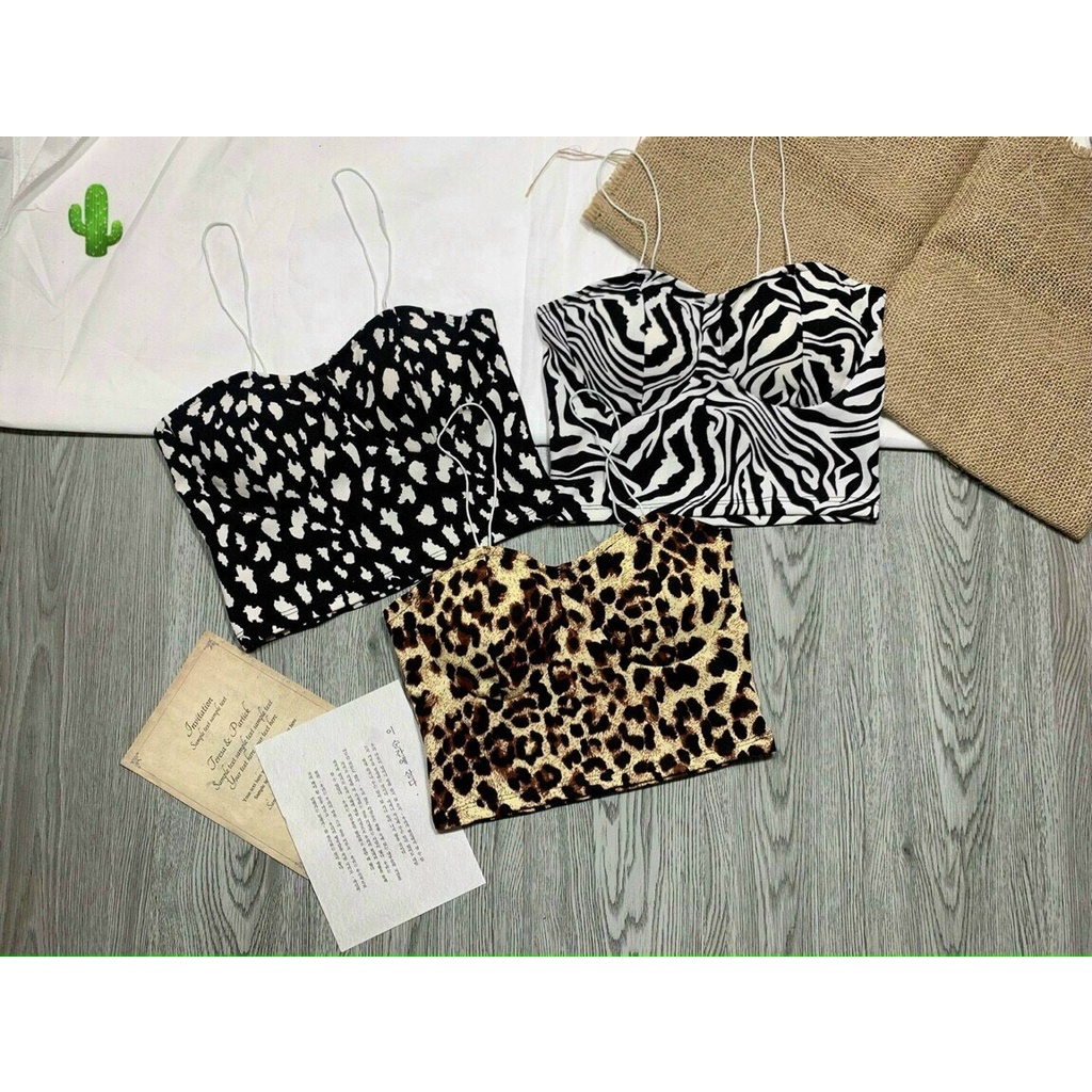 áo 2 dây bra họa tiết beo vằn hot xinh p