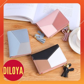 Ví/Bóp mini nữ cầm tay phối da 3 màu hàng Quảng Châu VMN08