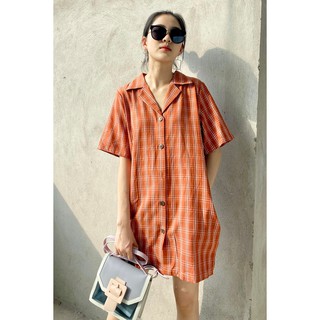 Đầm xuông ngắn tay cô bẻ - 92Wear
