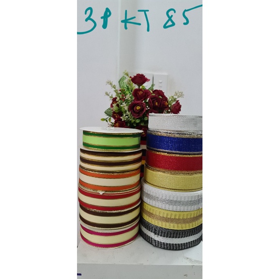 Dây ruy băng caro và sọc nhiều màu 1.5cm , 2cm và 3 cm