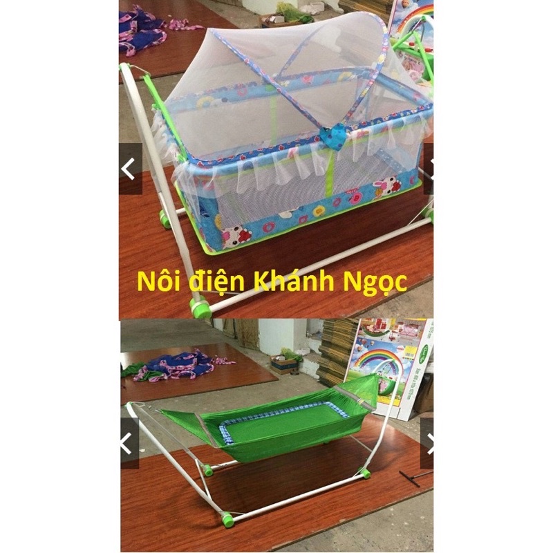 Nôi Điện Đại Vỹ 2in1 Cho Bé Kèm Võng Đu Đưa. BH 12 THÁGH