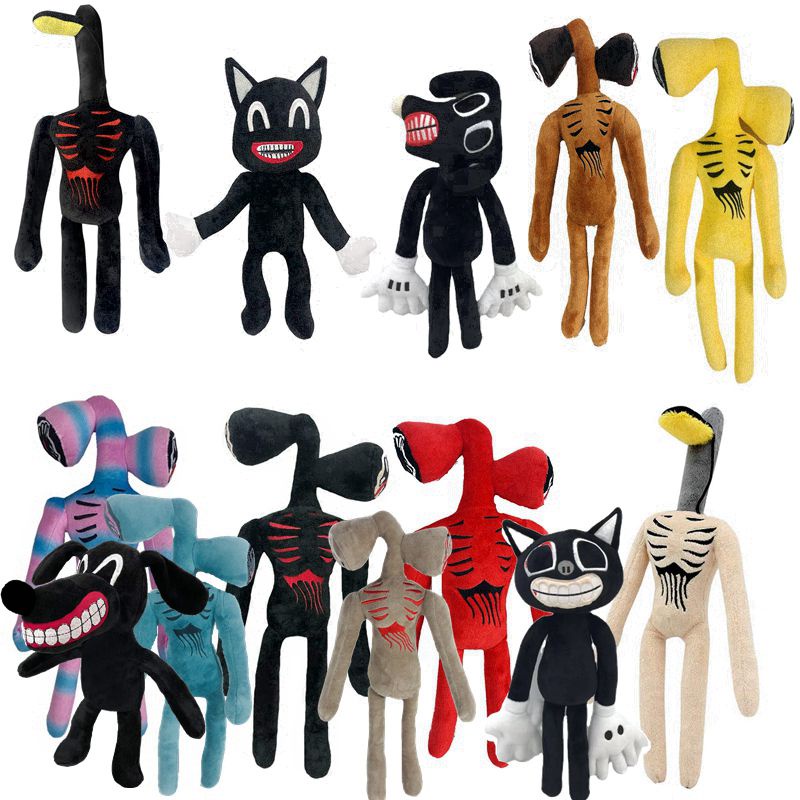 Đồ chơi thú nhồi bông nhung mềm mại kiểu dáng đầu rùng rợn làm món quà tặng/vật trang trí nội thất độc đáo