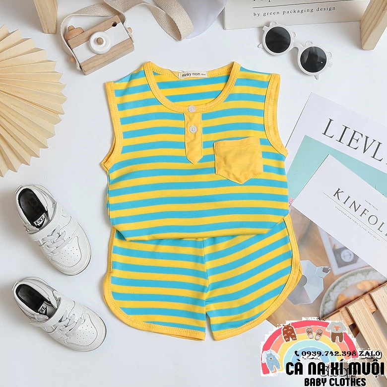 ✨BIG Size✨💖FREE SHIP💖Bộ MinKy Mom CaNa's Sát Nách Cotton Lạnh Dể Thương Cho Bé Gái Bé Trai, Đủ Màu