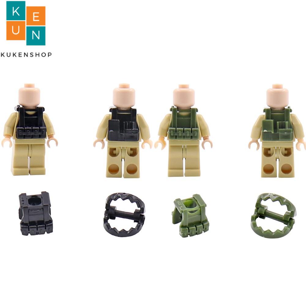 COMBO 5 Vỉ Giáp Kèm Vũ Khí Kẹp Chân Cho Lính Đặc Nhiệm NO.115 - Phụ Kiện MOC Army