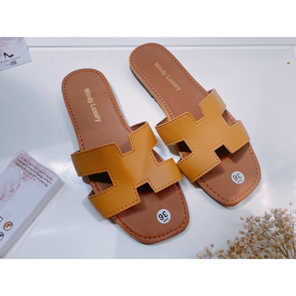 Dép lê quai ngang chữ H da mềm sang và xinh xắn - 1000032