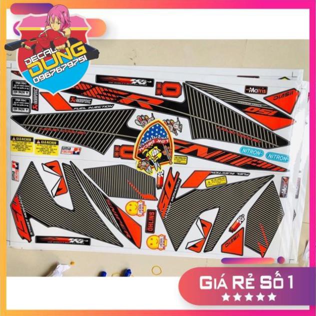 Tem xe ex 150 sọc chữ SNIPER đỏ đen nhám