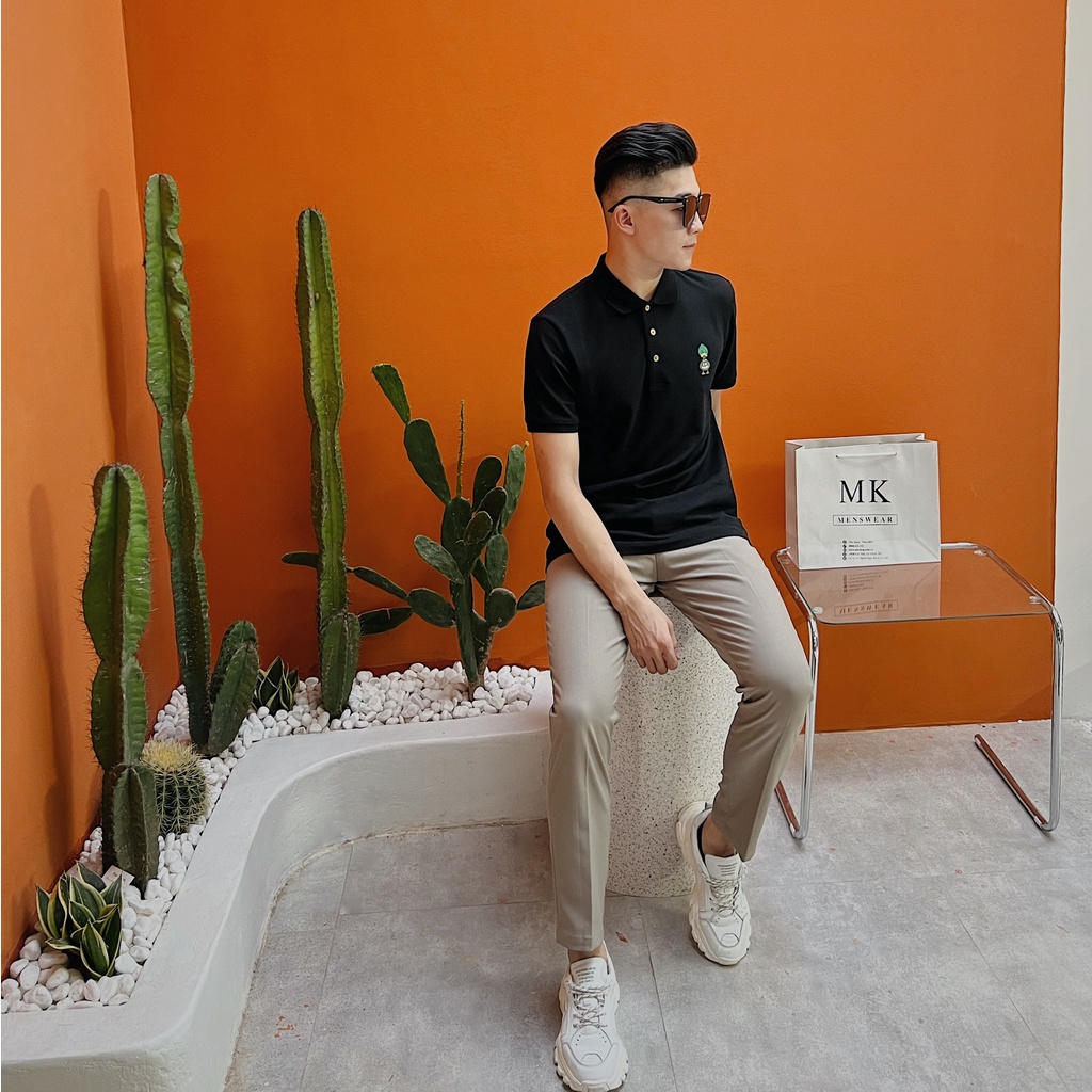 Quần Âu Cộc Nam Cạp Chun Đen/Ghi