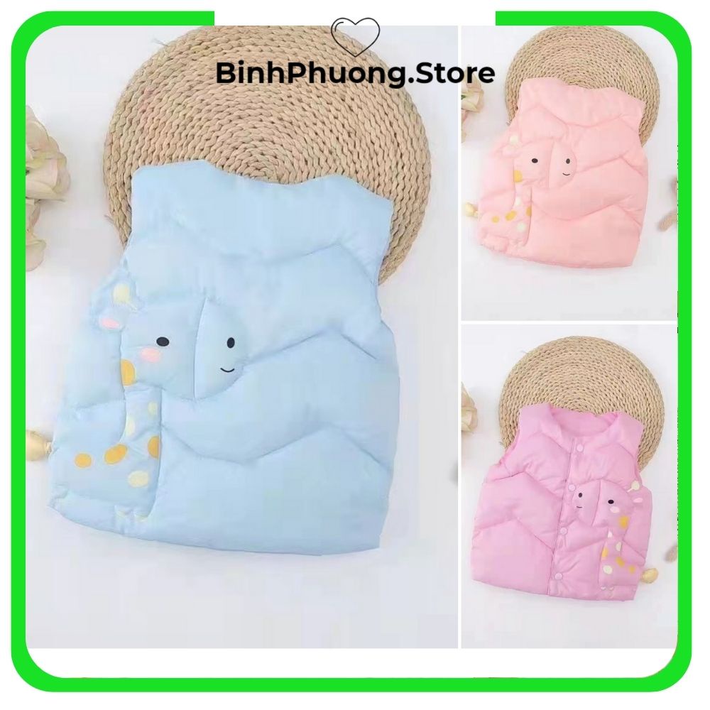 Áo Phao Cho Bé, Áo Khoác Gile Phao Cho Bé Gái Trai Hình Hươu Cao Cổ Phong Cách Hàn Quốc 1 2 3 4 tuổi BinhPhuong.Store