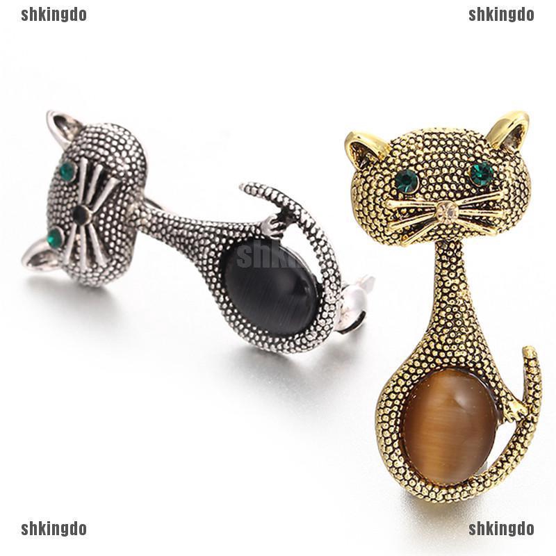 THINH Huy hiệu cài áo hình mắt mèo đính đá thời trang