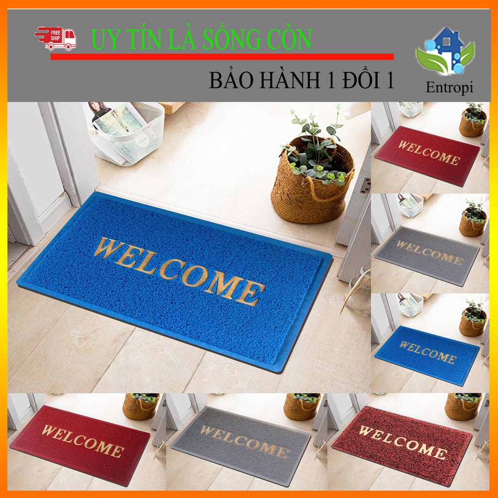 [WELCOME] Thảm chùi chân nhựa Welcome bề mặt nhựa rối giúp lau chùi sạch bẩn trước khi vào nhà