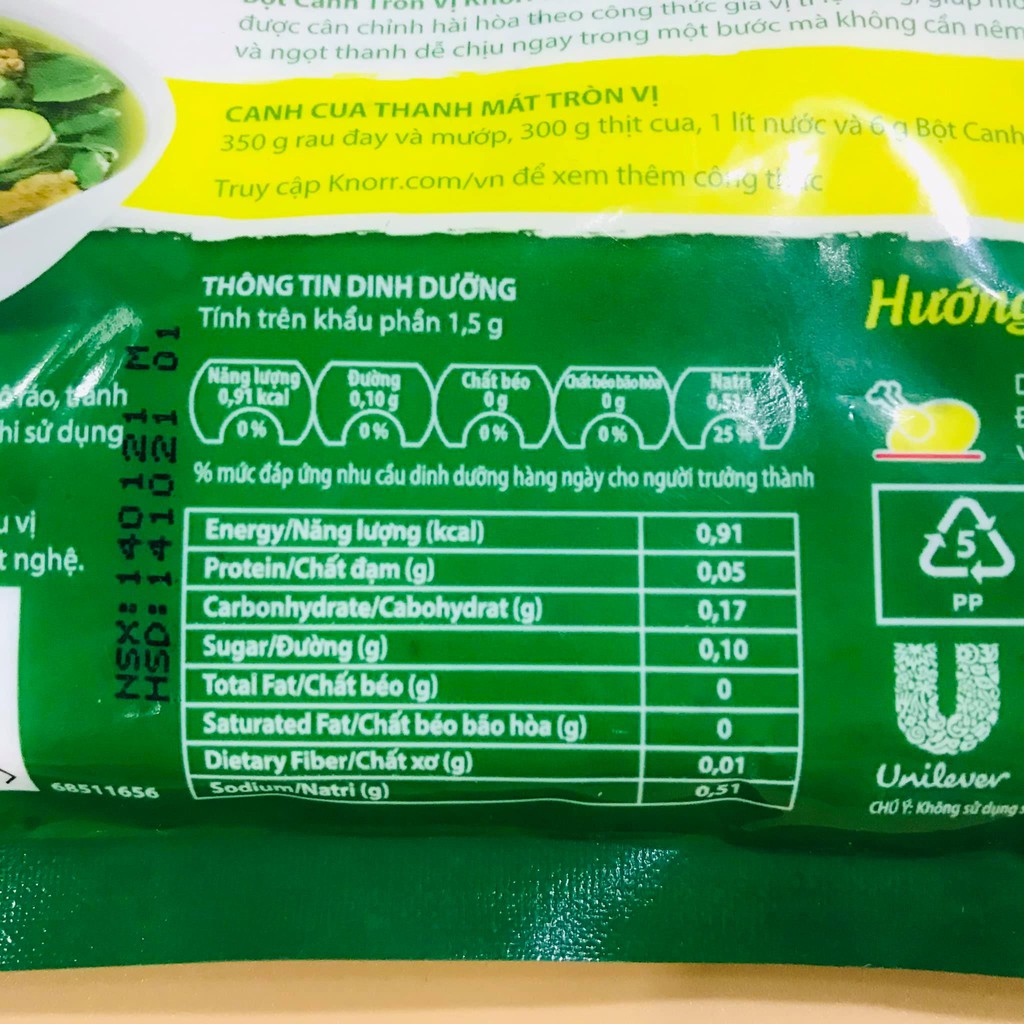 Bột canh Knorr tròn vị gói 190g