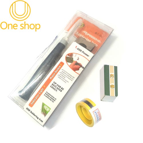Mỏ Hàn USB 5V-8W Tặng Thiếc Sunchi và 01 Hộp Nhựa Thông ( BH 03 Tháng )