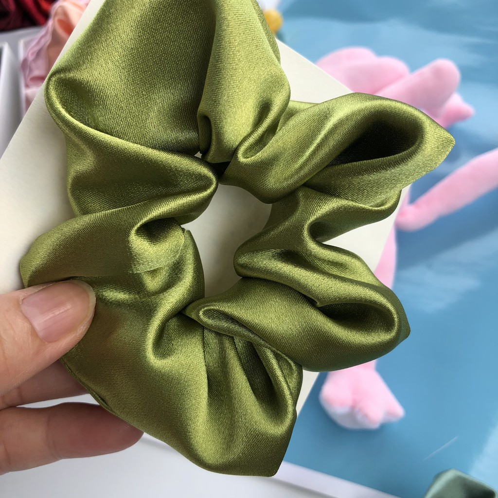 cột tóc vải scrunchies buộc tóc vải trơn bóng loại đẹp hot trend (B3)