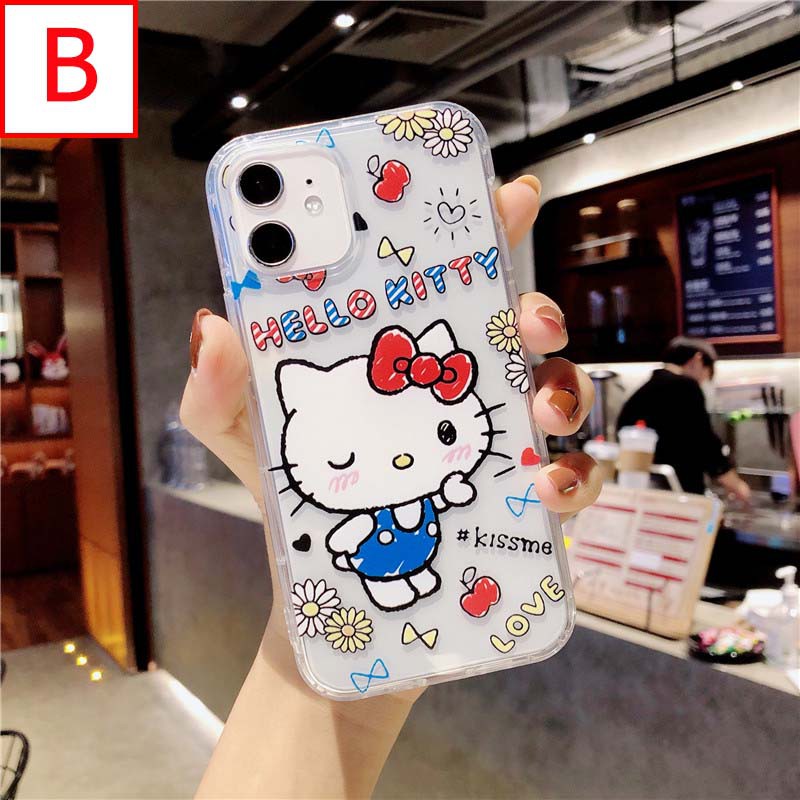 Ốp điện thoại họa tiết Hello Kitty cho iPhone 12/13 Pro Max X Xr XsMax Se2 iphone11 7Plus 8Plus 12Pro 13mini