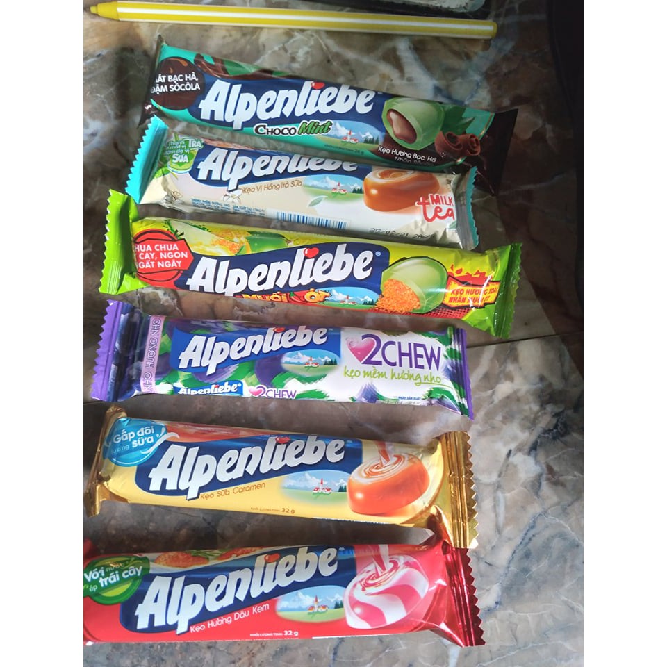 Tổng hợp các loai kẹo thỏi Alpenliebe nhiều vị ALPELIBE 4K