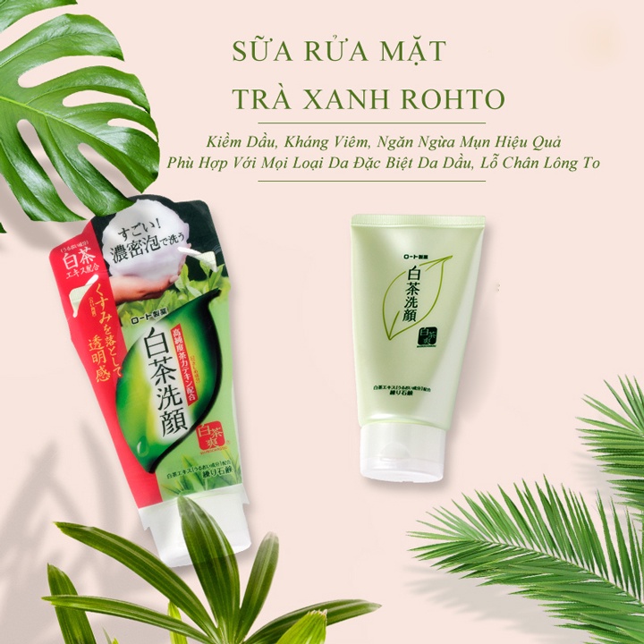 Sữa Rửa Mặt Trà Xanh Rohto Nhật Bản Shirochasou Green Tea Foam 120g