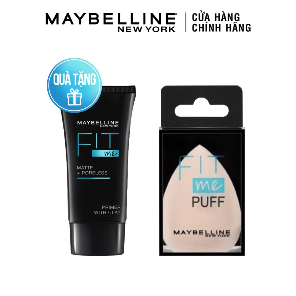 Quà Tặng Bộ Kem Lót Kiềm Dầu Fit Me Primer + Bông Mút Trang Điểm Fit Me Sponge Maybelline New York