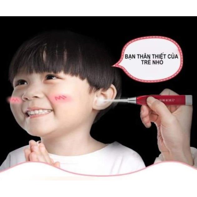 Ngoáy tai có đèn hộp kim loại Bộ đèn soi lấy ráy tai cho bé