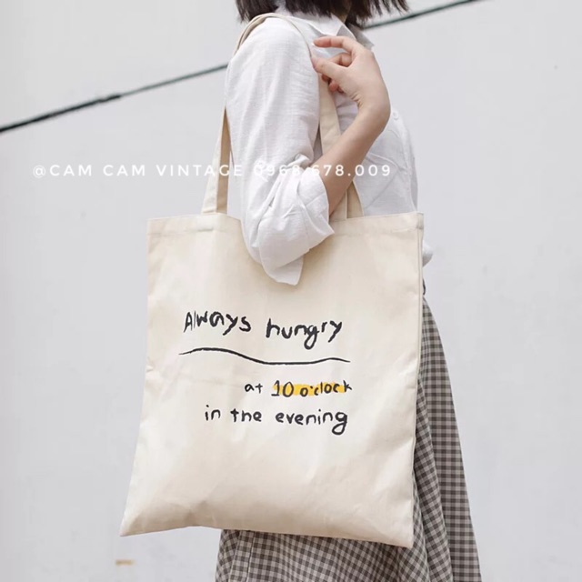 TÚI TOTE VẢI STYLE HÀN QUỐC - TÚI VẢI TRẮNG ULZZANG “books'