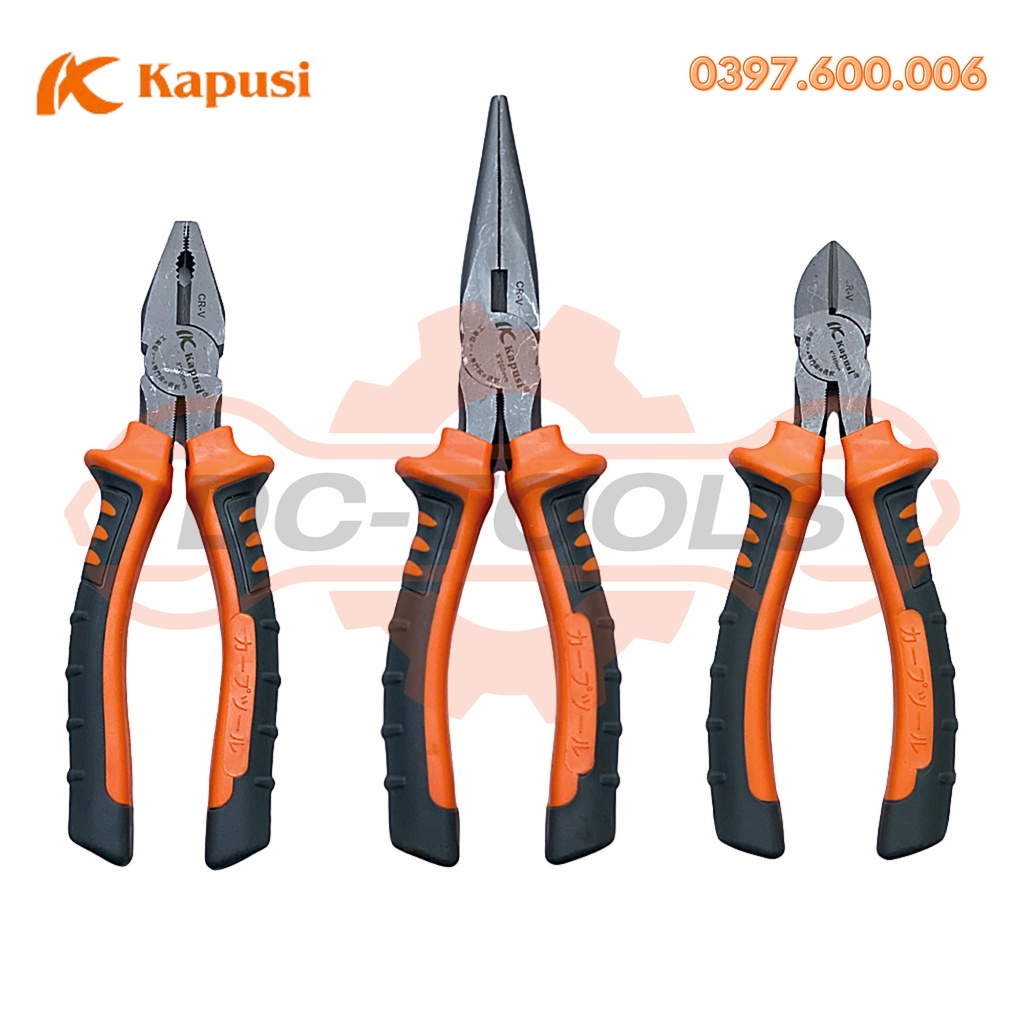 BỘ 3 KÌM TIỆN LỢI KAPUSI THÉP CRV, ĐA NĂNG ĐIỆN NƯỚC, DỤNG CỤ CẦM TAY DC-TOOLS