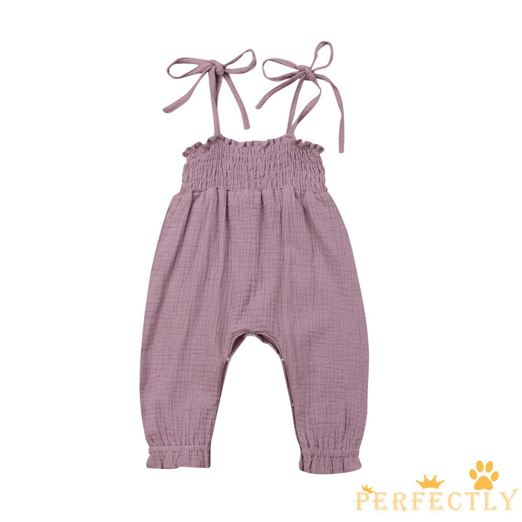 Áo liền quần bằng vải cotton phong cách đáng yêu dễ thay tã cho bé gái