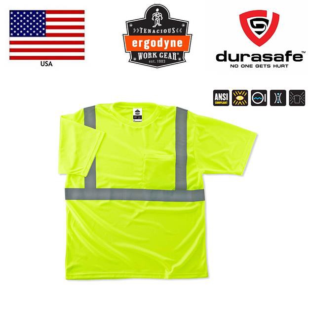 Áo thun dạ quang màu vàng ERGODYNE GloWear® 8289 T-Shirt Hi Viz Lime size S, M, L