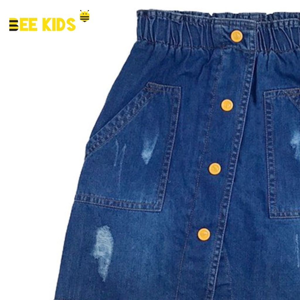 Chân Váy Cho Bé Gái Bee Kids Cạp Chun, Vai Lệch Đính Cúc, Túi Chéo 2 Bên (7 - 12 Tuổi) 7JJ01088SA