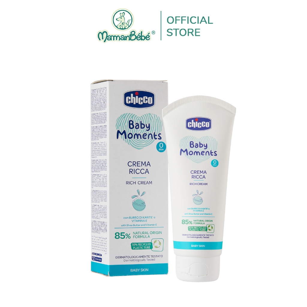 Kem dưỡng ẩm chứa Omega và Vitamin E Chicco 0M+ 100ml