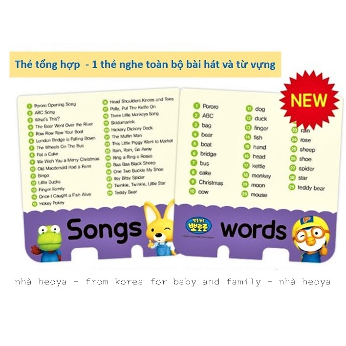 THẺ HỌC TIẾNG ANH PORORO ENGLISH SOUND CARD HÀN QUỐC