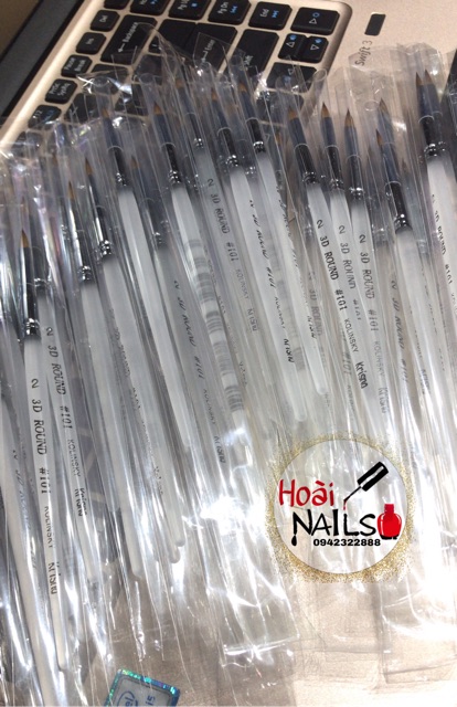 Cọ đắp hoa cán trong (đầu dẹt) - Phụ kiện Nail Giá Rẻ