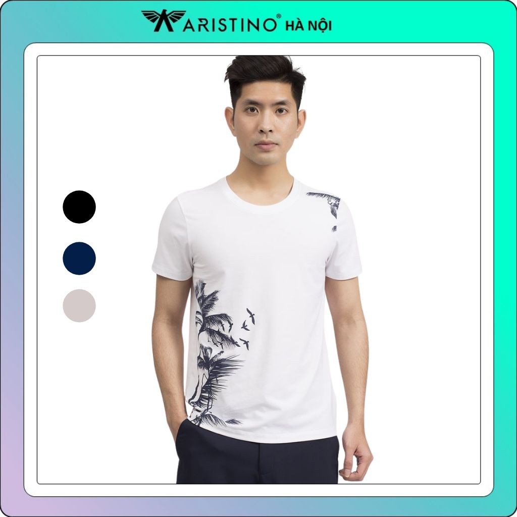 Áo thun nam ARISTINO họa tiết trẻ trung ats004s9 -slim- 3 màu