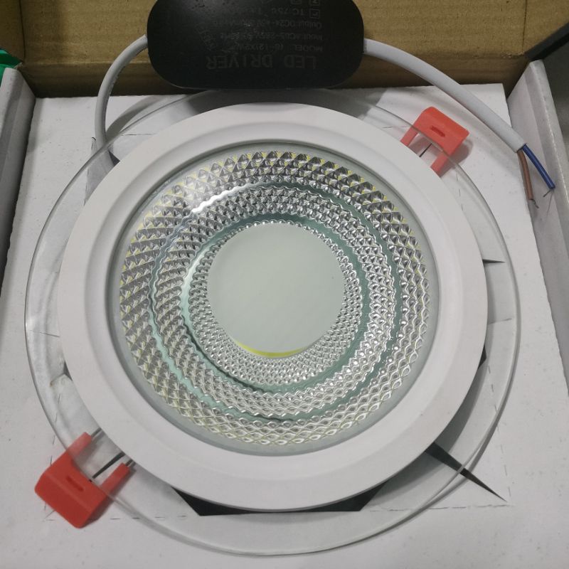 Đèn Led Âm Trần thạch cao Downlight COB 10W thân nhôm viền mica 3 chế độ màu phi 120 130 siêu sáng chất lượng