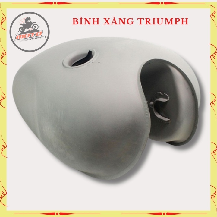 Bình xăng Trium, thùng xăng lớn độ xe Classic cafe racer , 67.. dung tích hơn 9 lít, bả sẵn matit, chỉ việc sơn