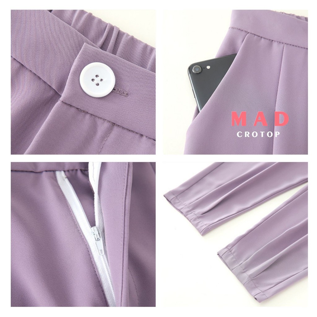 Quần Nữ Tây Âu Suông Dài Dáng Công Sở Thanh Lịch Màu Trơn MadCrotop QTM100 | BigBuy360 - bigbuy360.vn