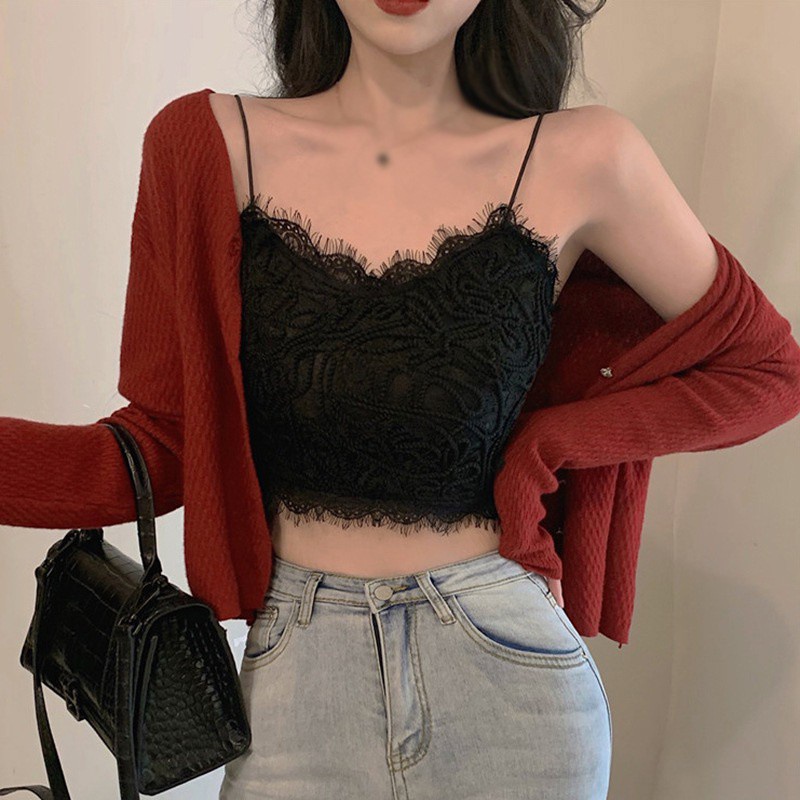 Áo bra ren 2 dây dáng ngắn màu trơn thời trang hè cho nữ