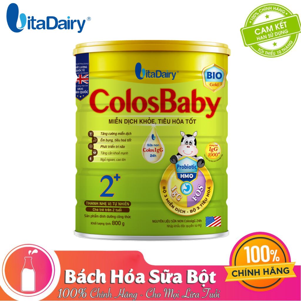 [Quét mã - Tích điểm đổi quà] Sữa Colosbaby Bio Gold 2+ 800G – Miễn dịch khỏe và Tiêu hóa tốt