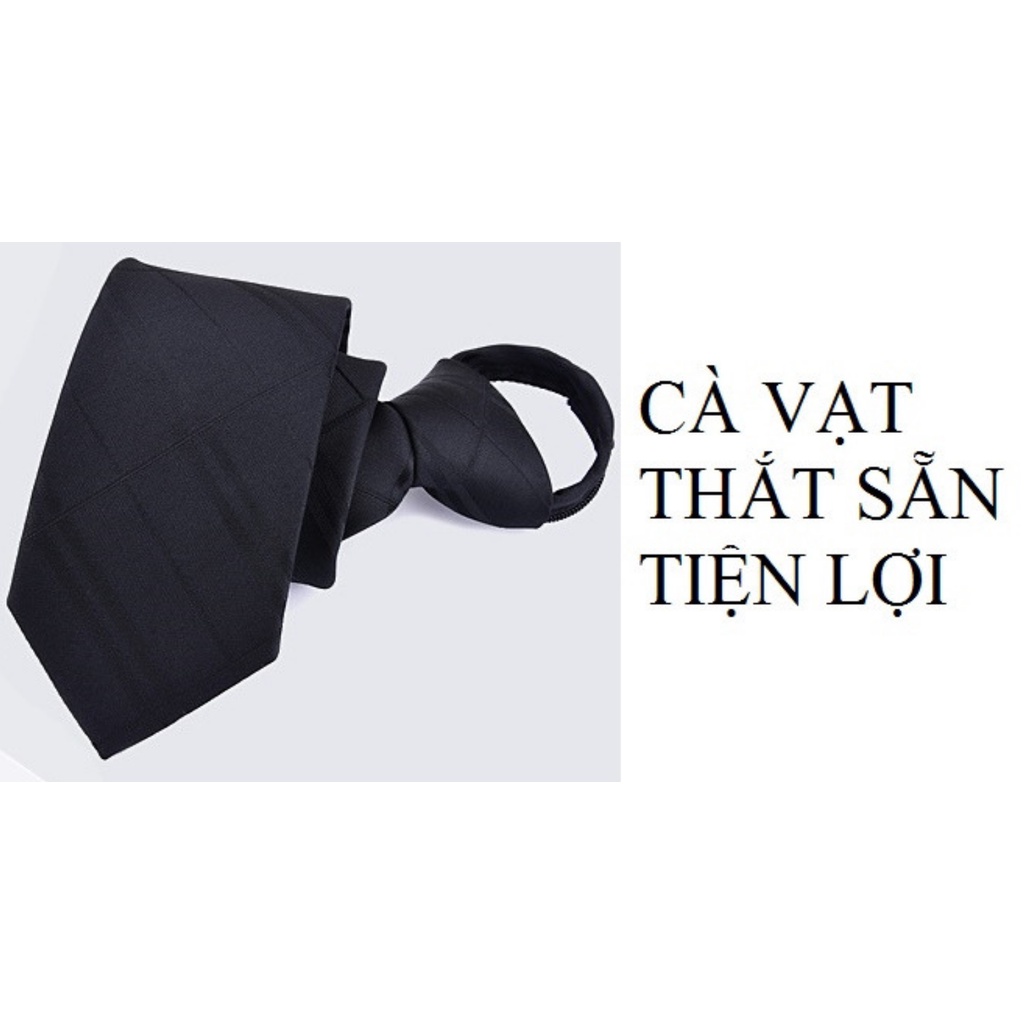 Bộ Cà vạt 6cm làm Quà tặng cho nam, gồm Cravat thắt sẵn khóa kéo bản nhỏ, Kẹp cv 4cm, Ghim cài áo thời trang Nam CCV-01A