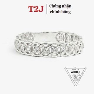 Nhẫn bạc nữ - nhẫn kim tền gắn đá xinh xắn - silver world