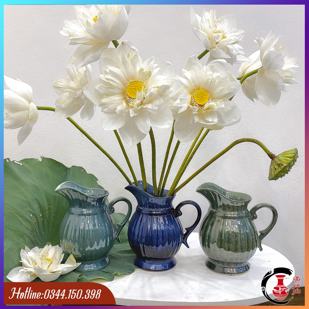Lọ cắm hoa, men kính,lọ hoa gốm sứ bát tràng