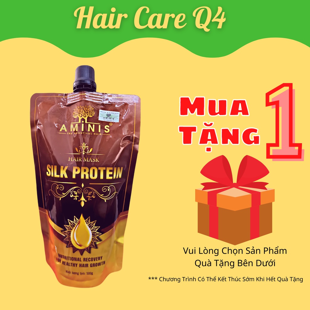 Hấp Dầu Ủ Tóc Silk Protein Aminis 500ml Công Nghệ ItaLy Hàng Công Ty Chính Hãng - Hair Care Q4