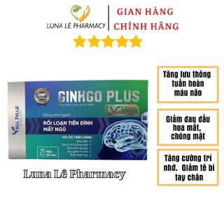 Ginkgo Plus Hộp 30 Viên Tăng Cường Lưu Thông Máu Não Giảm Rối Loạn Tiền Đình